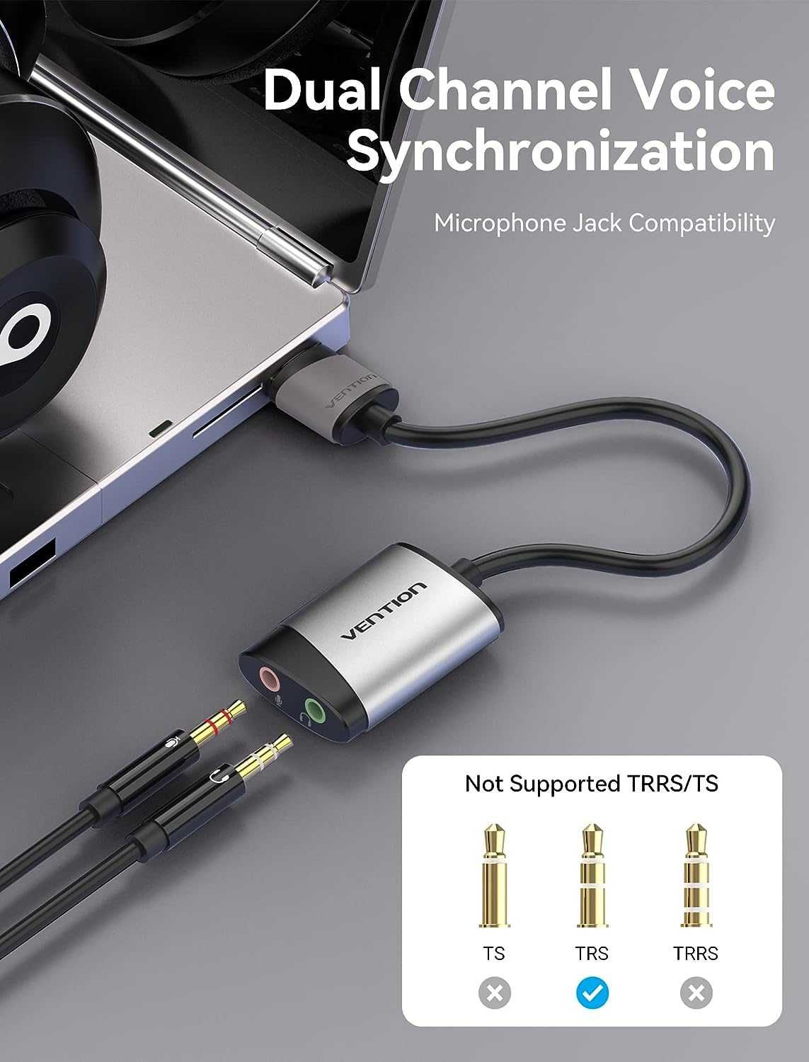 Karta dźwiękowa zewnętrzna Vention USB na gniazdo 3,5 mm adapter audio