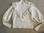 Bialy sweterek polgolf M/L