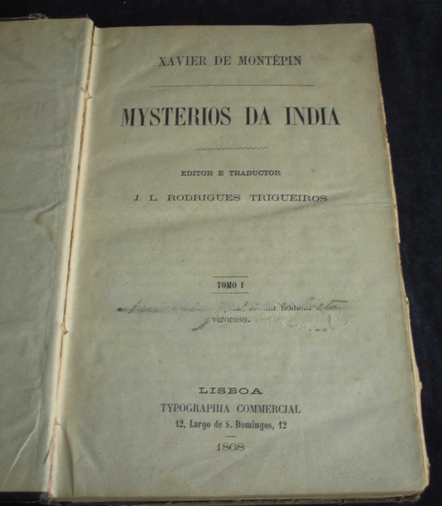 Livro Mistérios da Índia Xavier de Montépin 1868