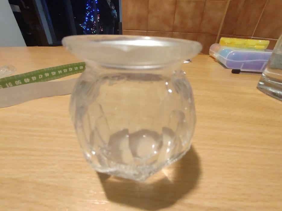 Szklany wazonik PRL