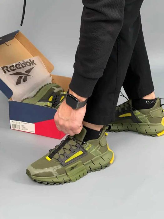 (БЕЗ ПЕРЕДОПЛАТИ) чоловічі хакі кросівки Reebok Zig Kinetica Edge