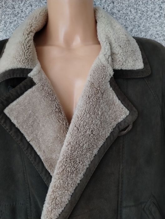 Kożuch męski jagnięcy miękki xl/xxl parka skórzana modny design