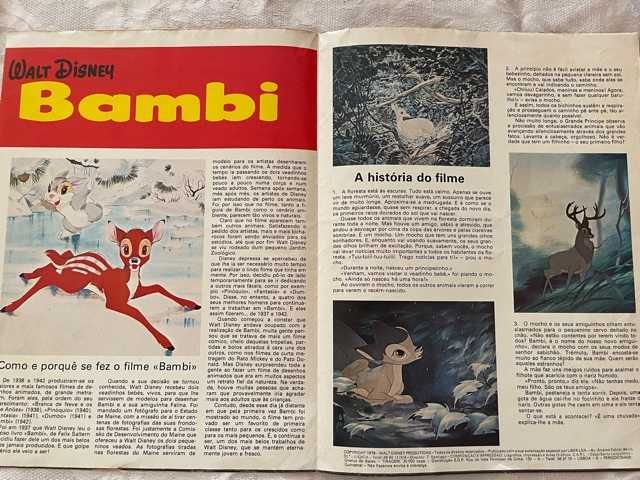 WALT DISNEY Bambi Poster Livro RARO 1978