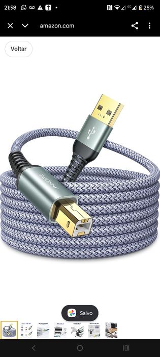 AINOPE Cabo USB A para USB B Priner 3 m de nylon trançado de alta velo