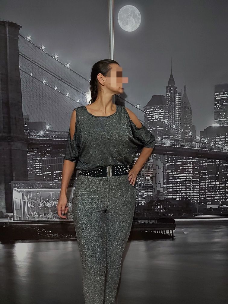 Nowe srebrne spodnie H&M divided