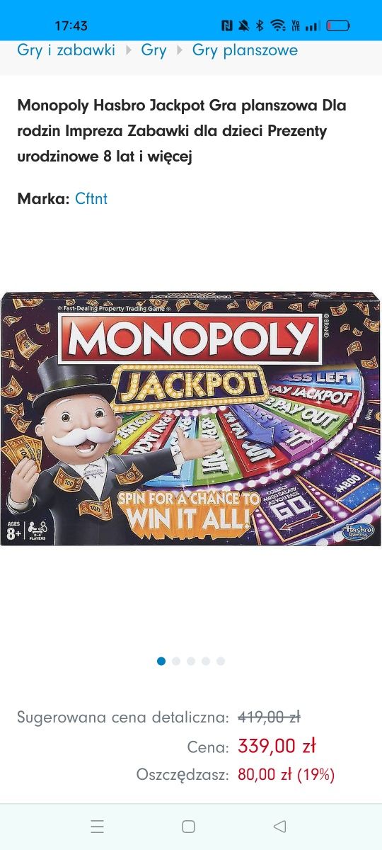 Gra planszowa Monopoly Jackpot