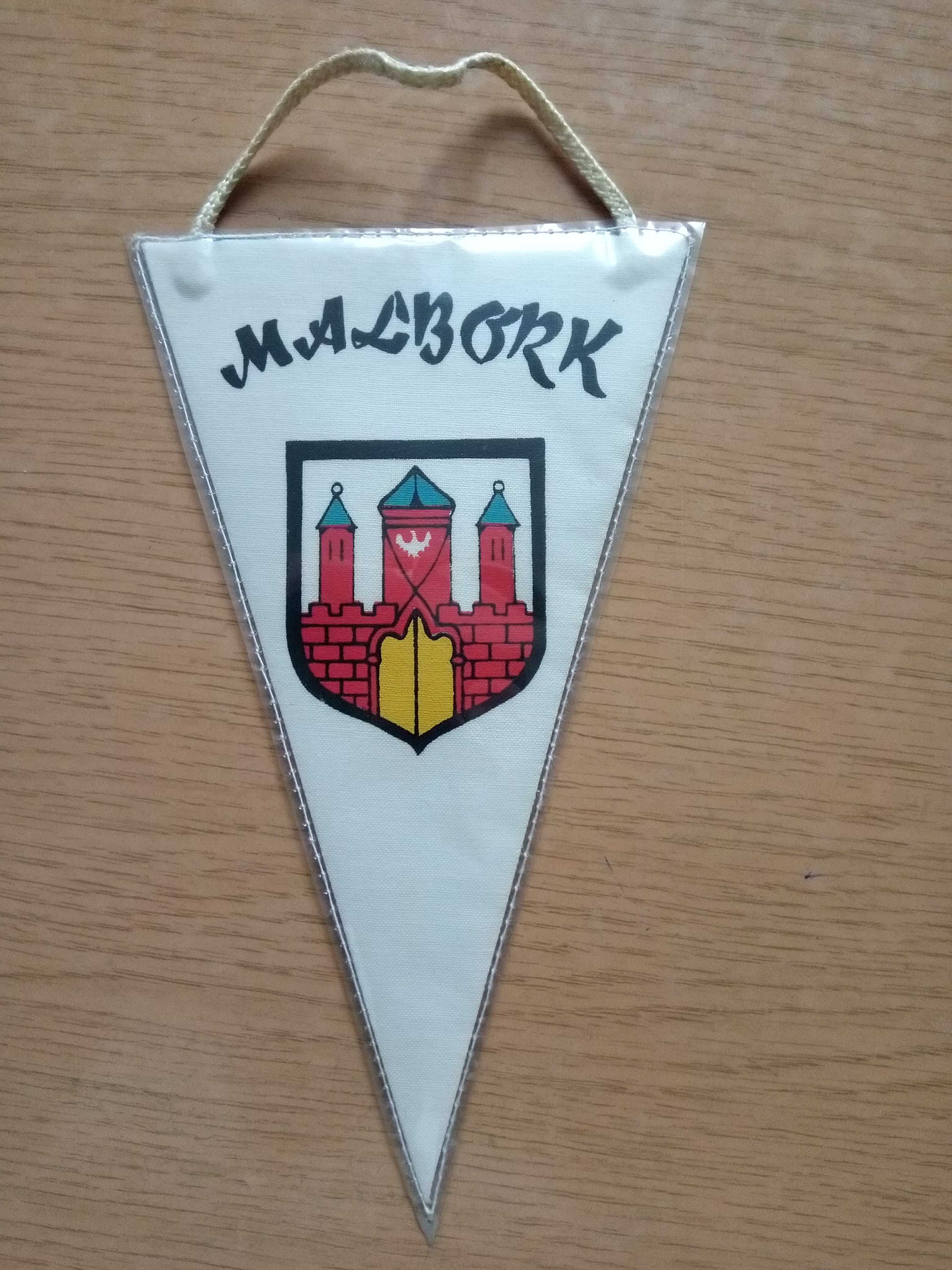 Proporczyk Malbork z godłem z orłem bez korony lata 80-te PRL