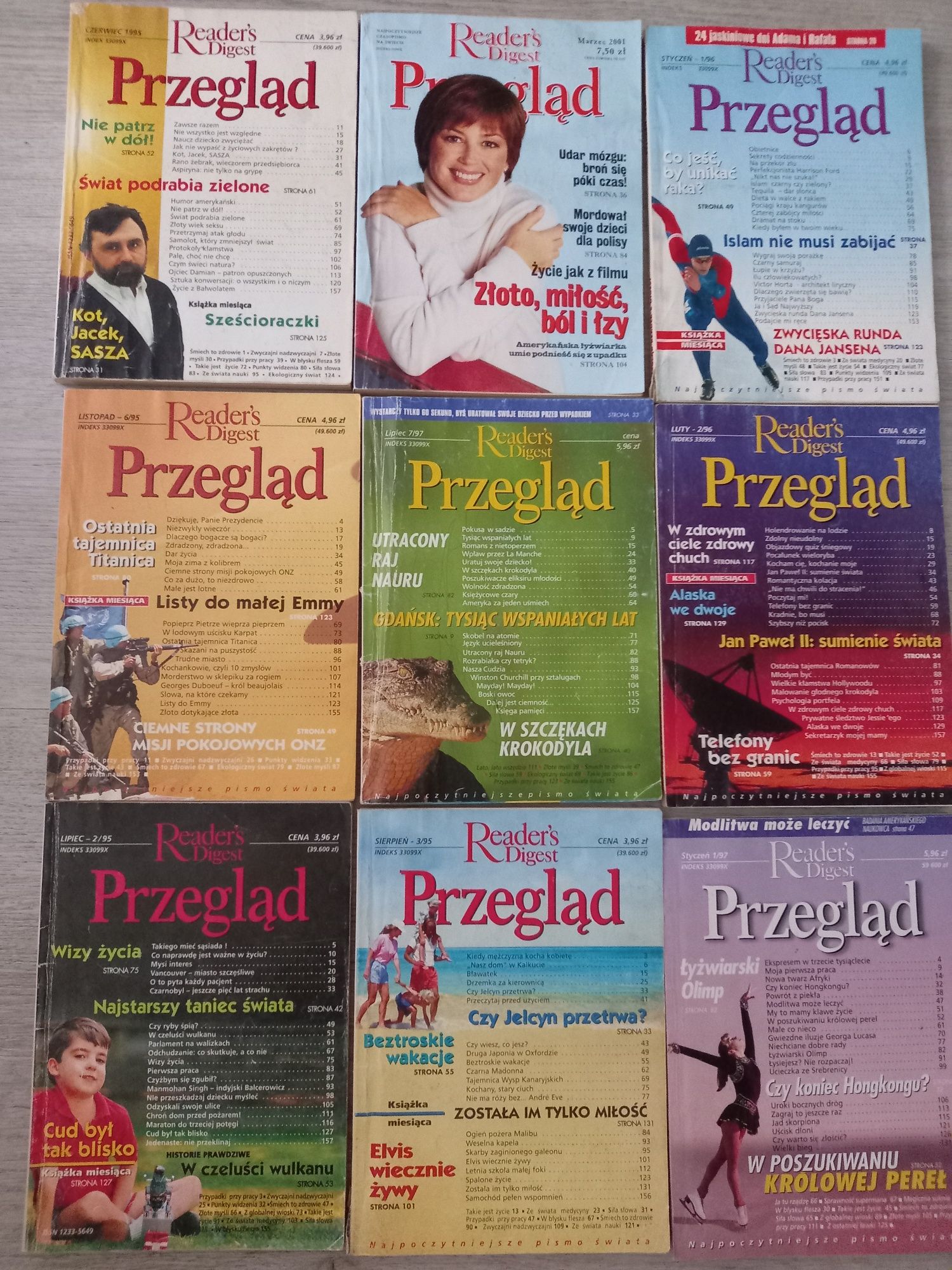 Readers Digest Przegląd 26szt 1995r, 1996r, 1997r, 2001r, 2002r.