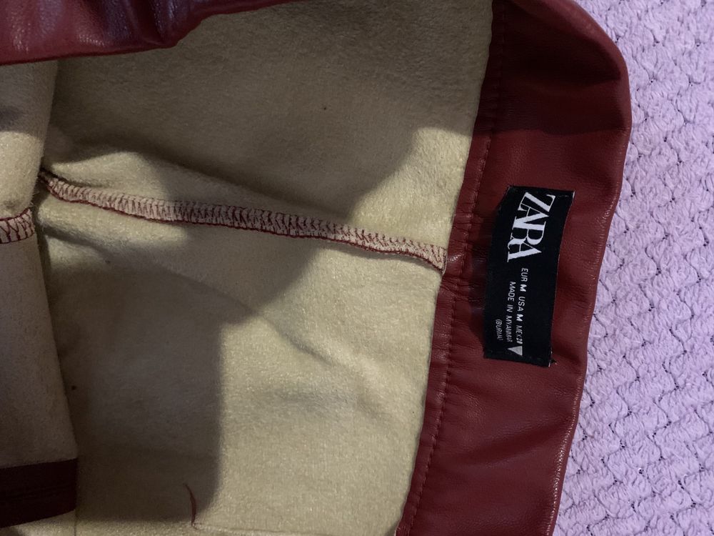 Штаны лосины кожаные Zara,размер S-M