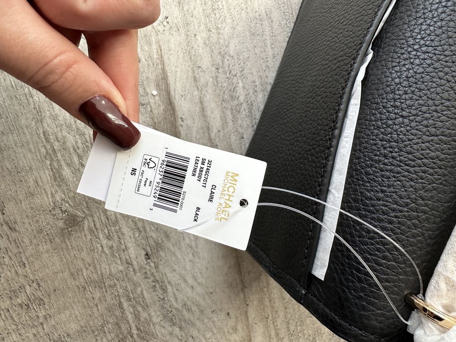 Nowa mała torebka na łańcuszku Michael kors claire czarna skórzana