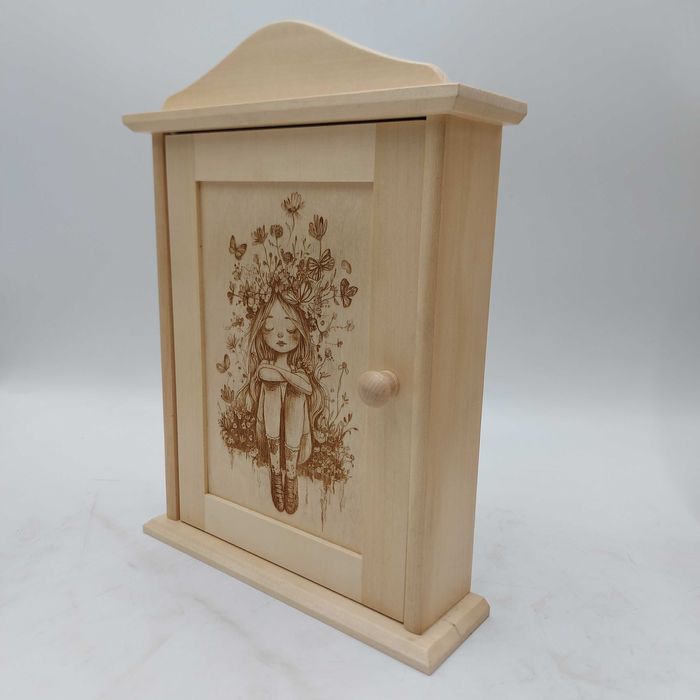 Szafka na Klucze do Domu Dekoracja do Przedpokoju Drewniana