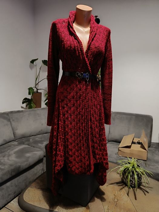 Długi sweter kardigan Whisper z paskiem 36/38