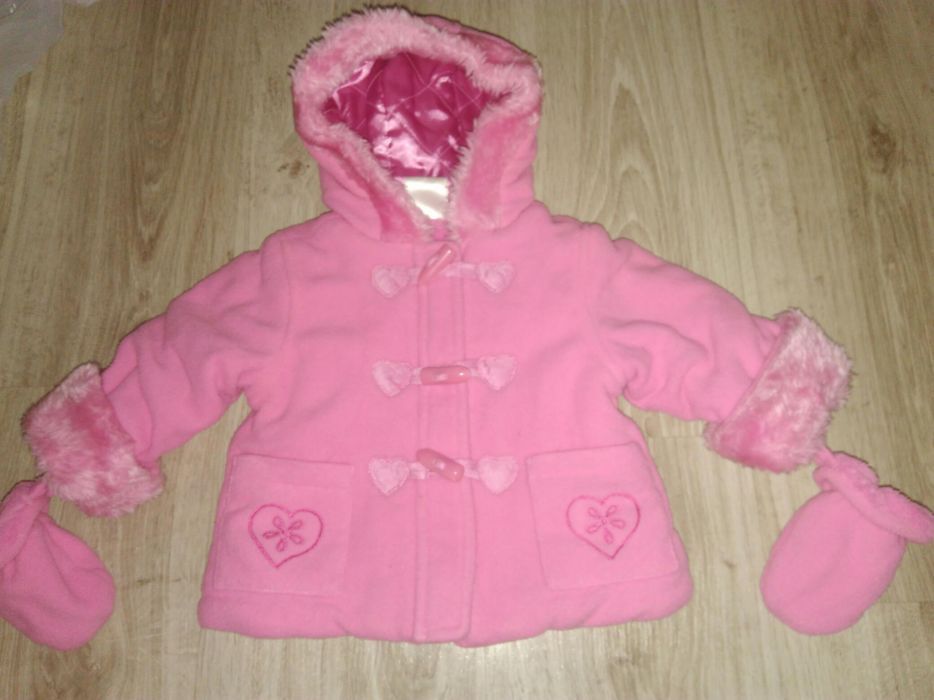 Kurtka zimowa płaszczyk na zime czapki rozm 62/68