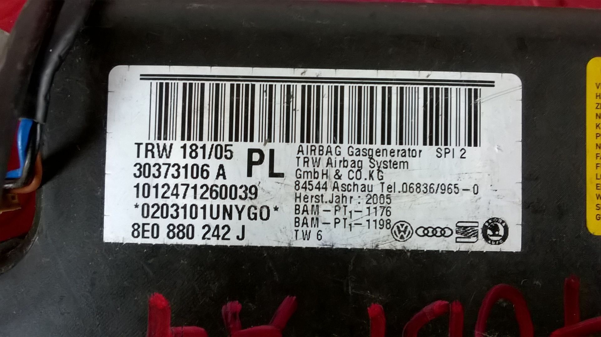 Airbag Banco Direito [Audi A4 B7]