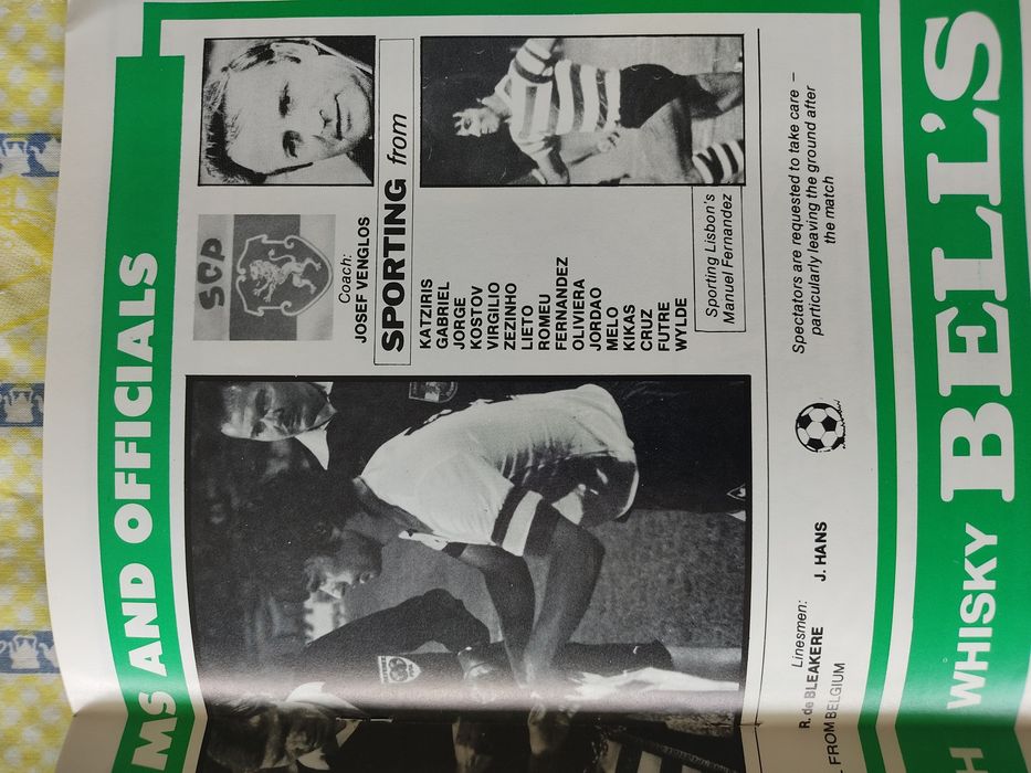 Programa Celtic Sporting UEFA 1983,84