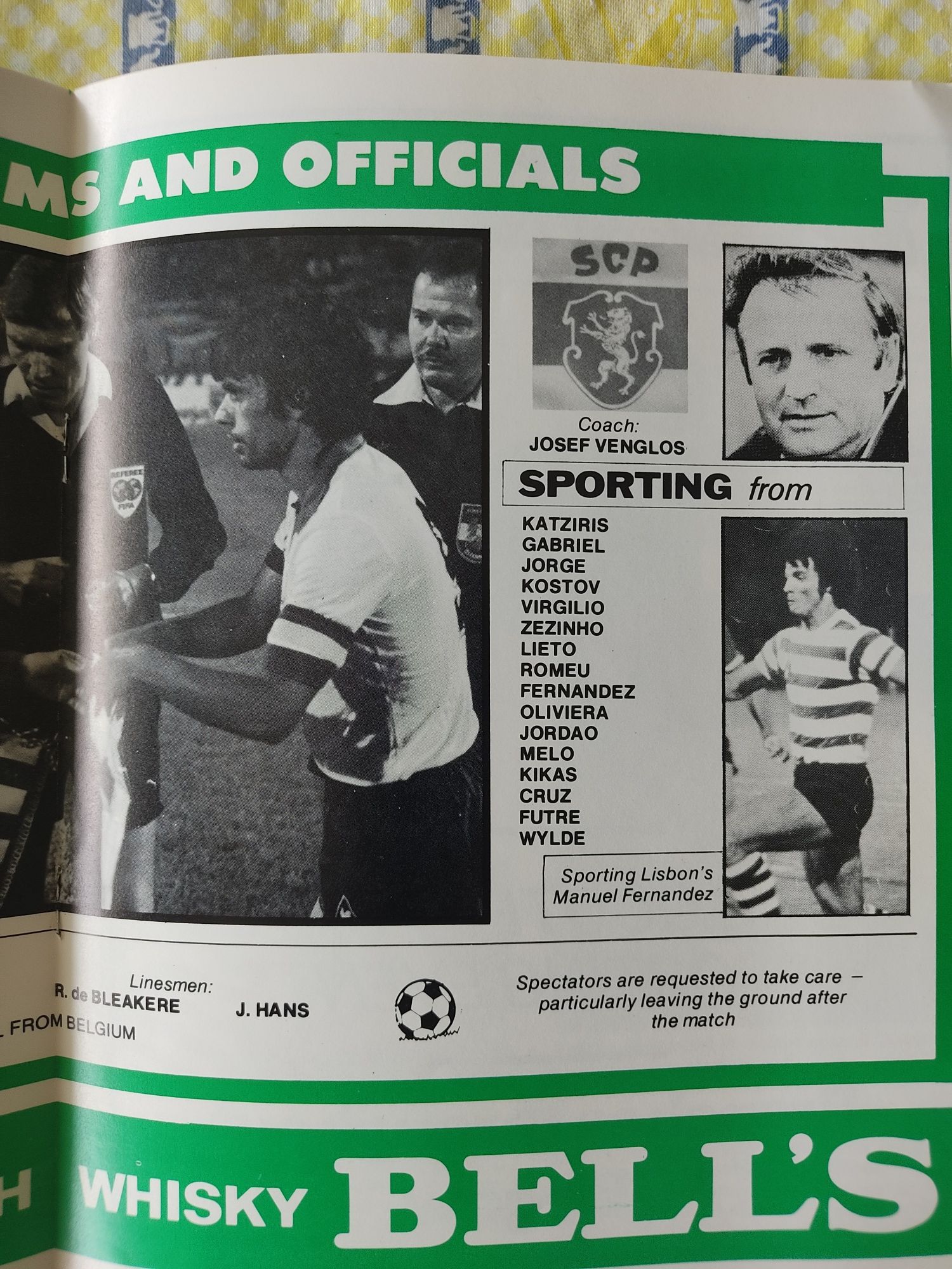 Programa Celtic Sporting UEFA 1983,84