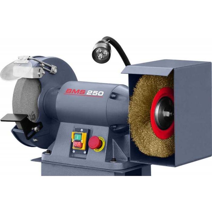 Przemysłowa szlifierka dwutarczowa CORMAK BMS250 z podstawą