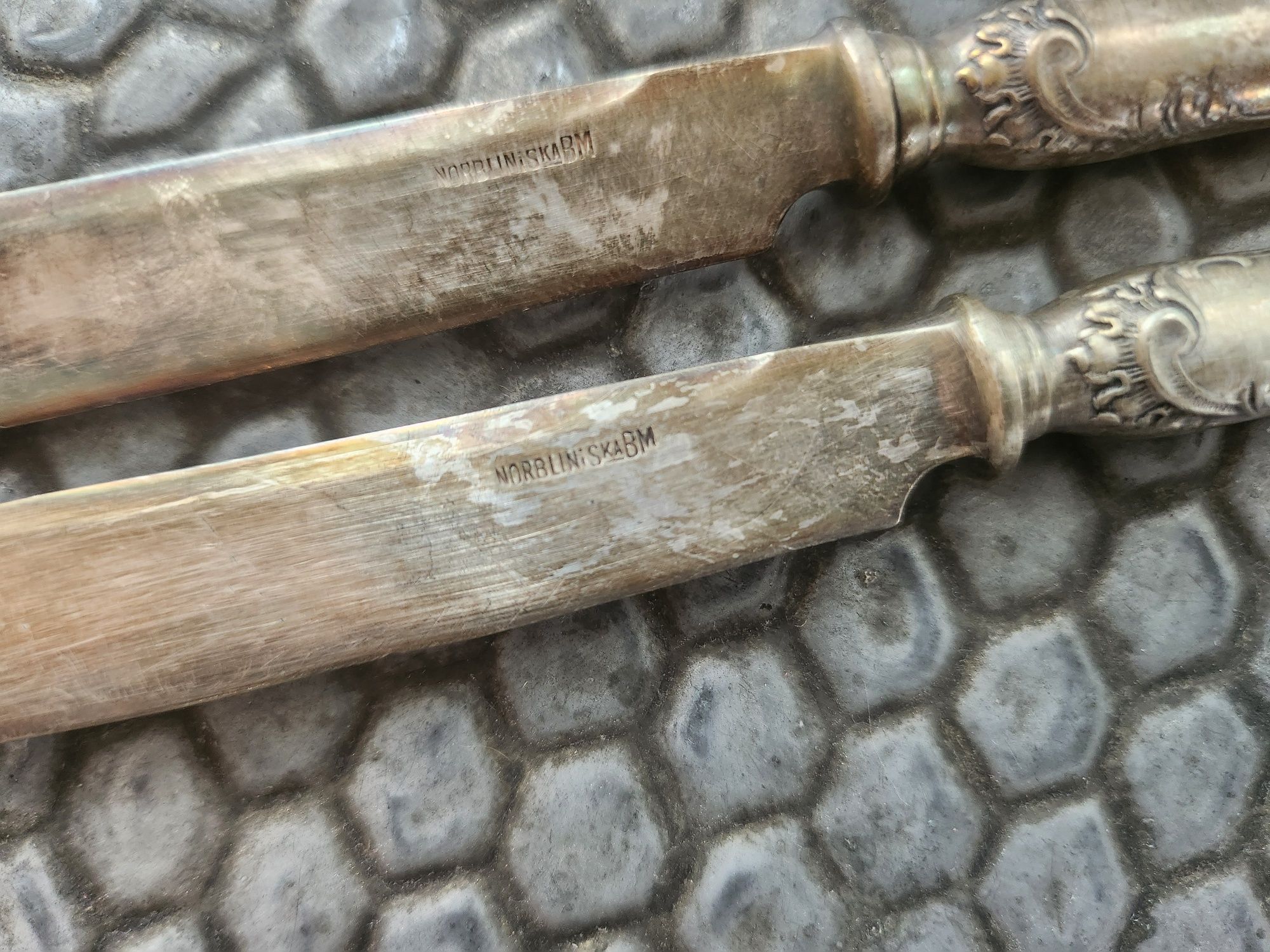 Norblin wzór Aleksandra 1908 rok nożyk do owoców posrebrzany plater