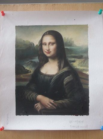 Quadro a oleo da Mona Lisa