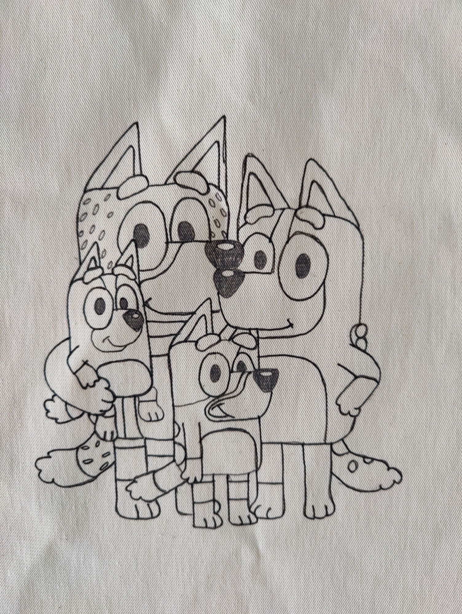 Mocna torba materiałowa na zakupy Bluey. Bluey Bingo babunie.