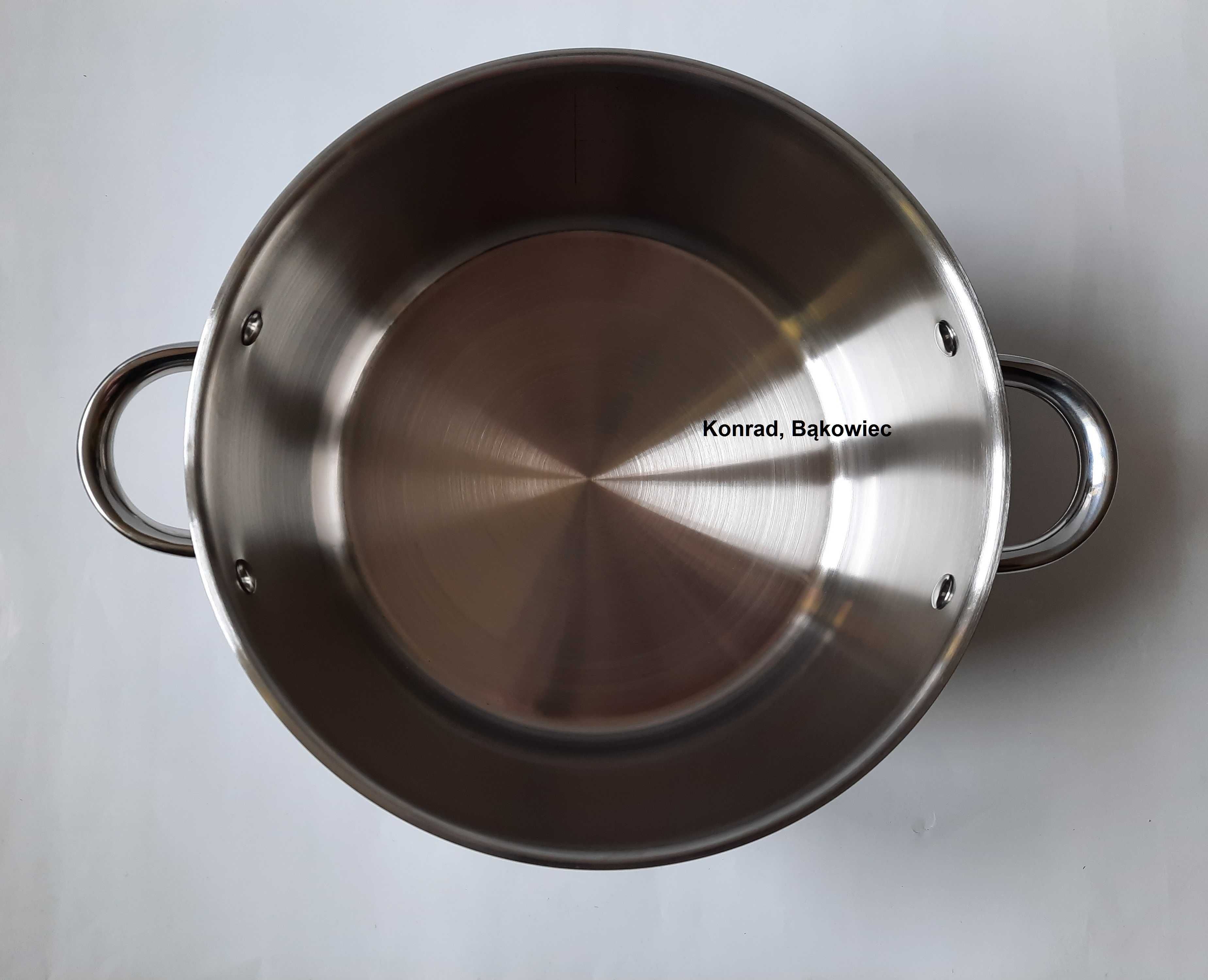 Stal NIERDZEWNA Duży garnek 12L litrów 30cm Indukcja,Gaz.na Rosół,Zupę