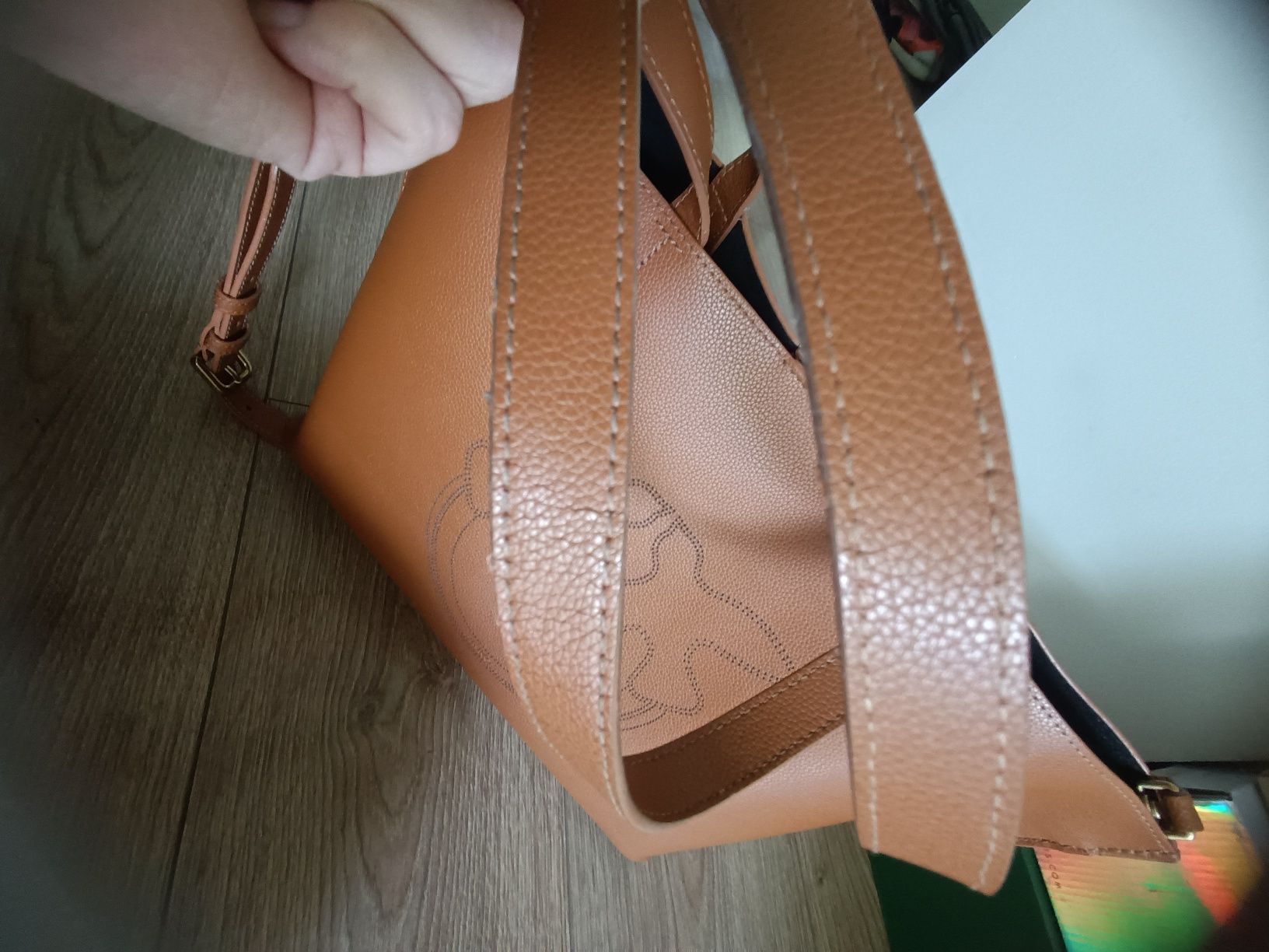Torebka shopper Pinko Everyday skóra camel