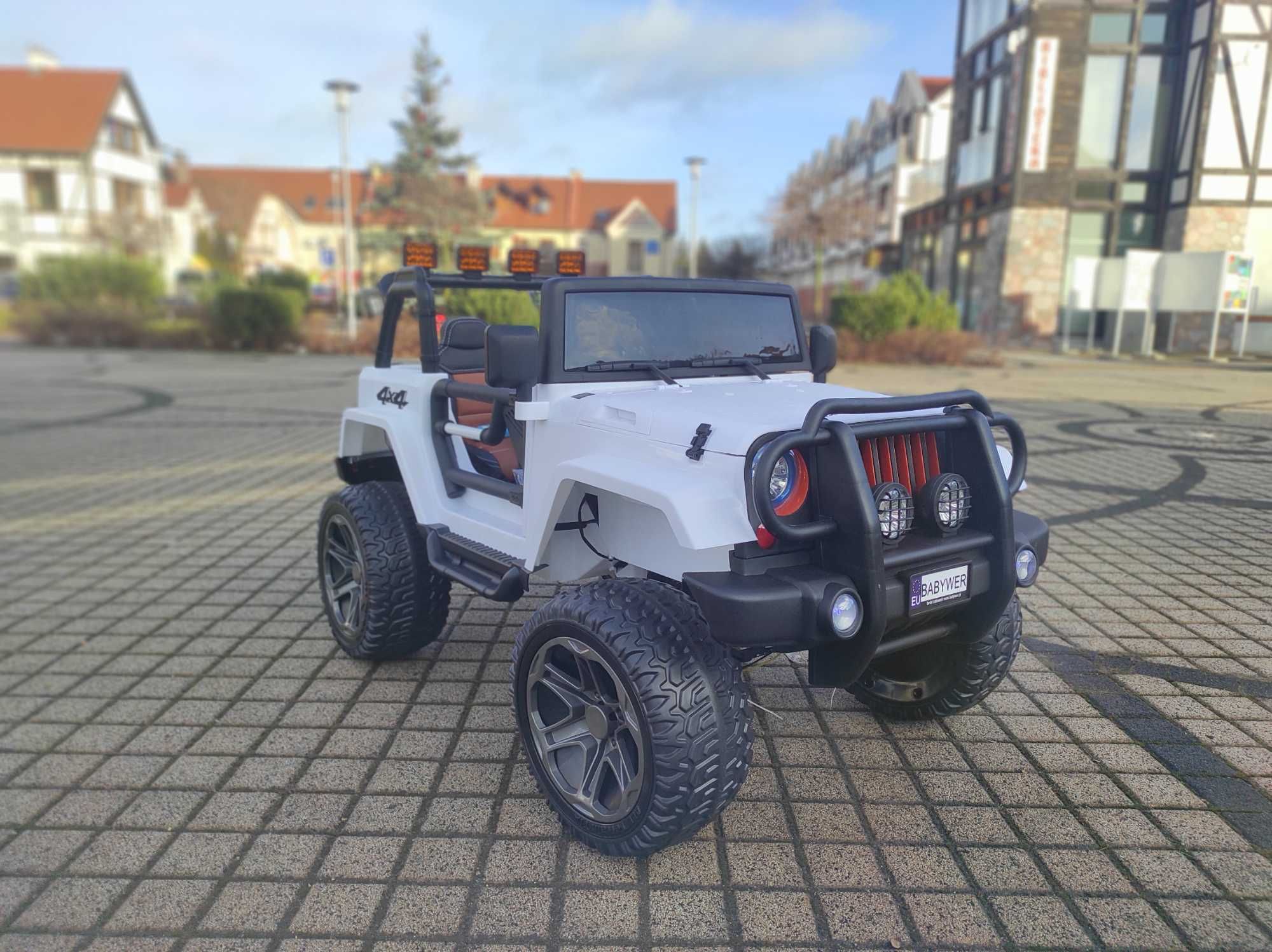 Auto Na Akumulator - Jeep Monster - 4x4 DUŻY MODEL - Miękkie koła