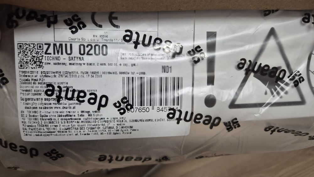 Zlewozmywak 2 komory nierdzewny Deante z baterią i syfonem TANIO