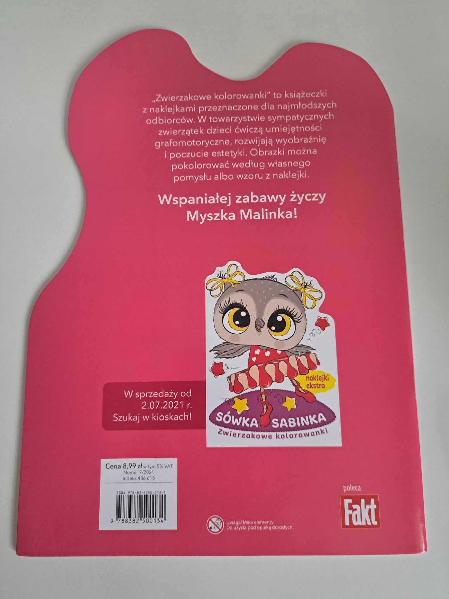 Myszka Malinka, Zwierzakowe kolorowanki, naklejki