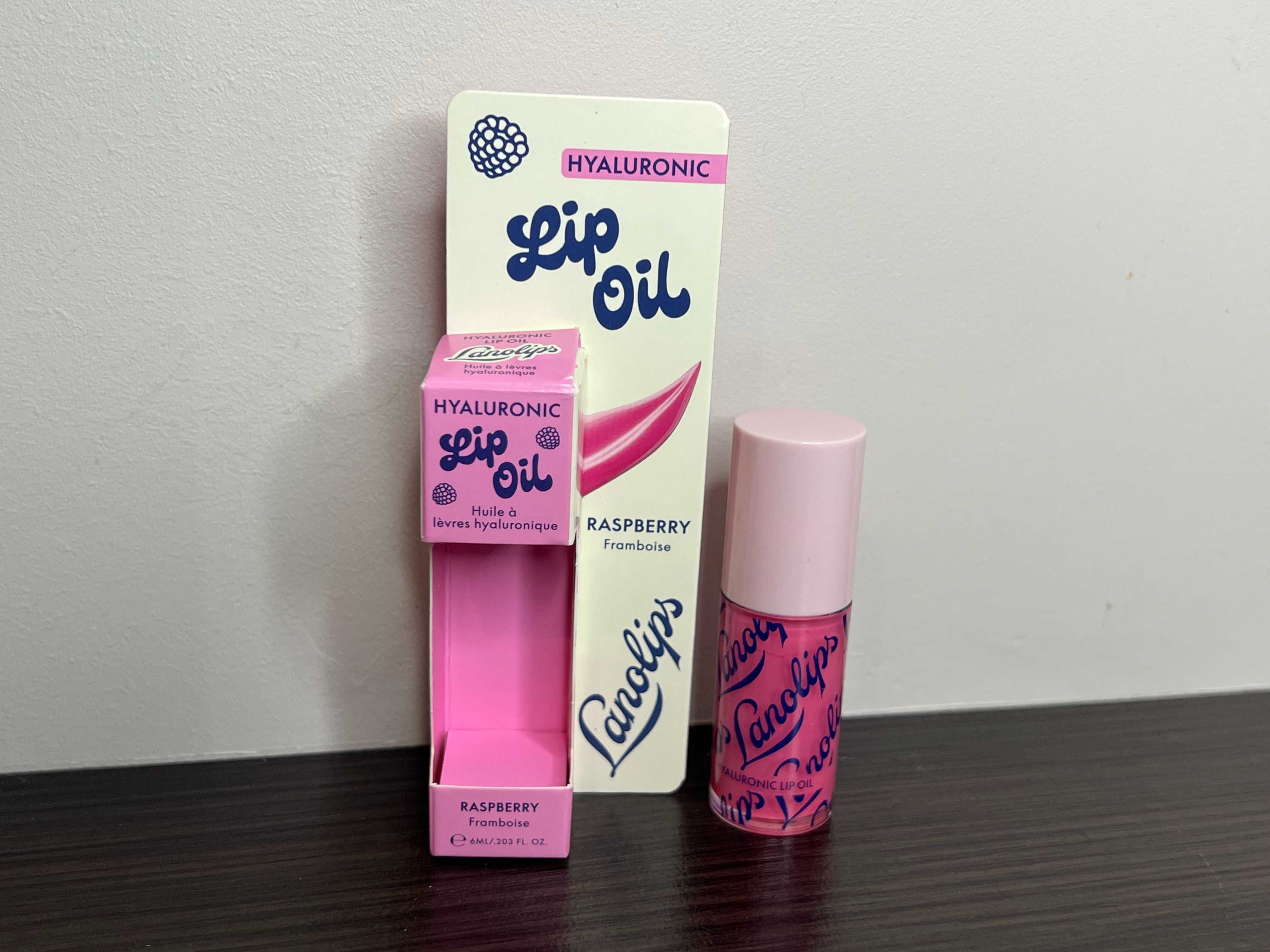 Malinowy olejek do ust z kwasem hialuronowym i lanoliną, LANOLIPS