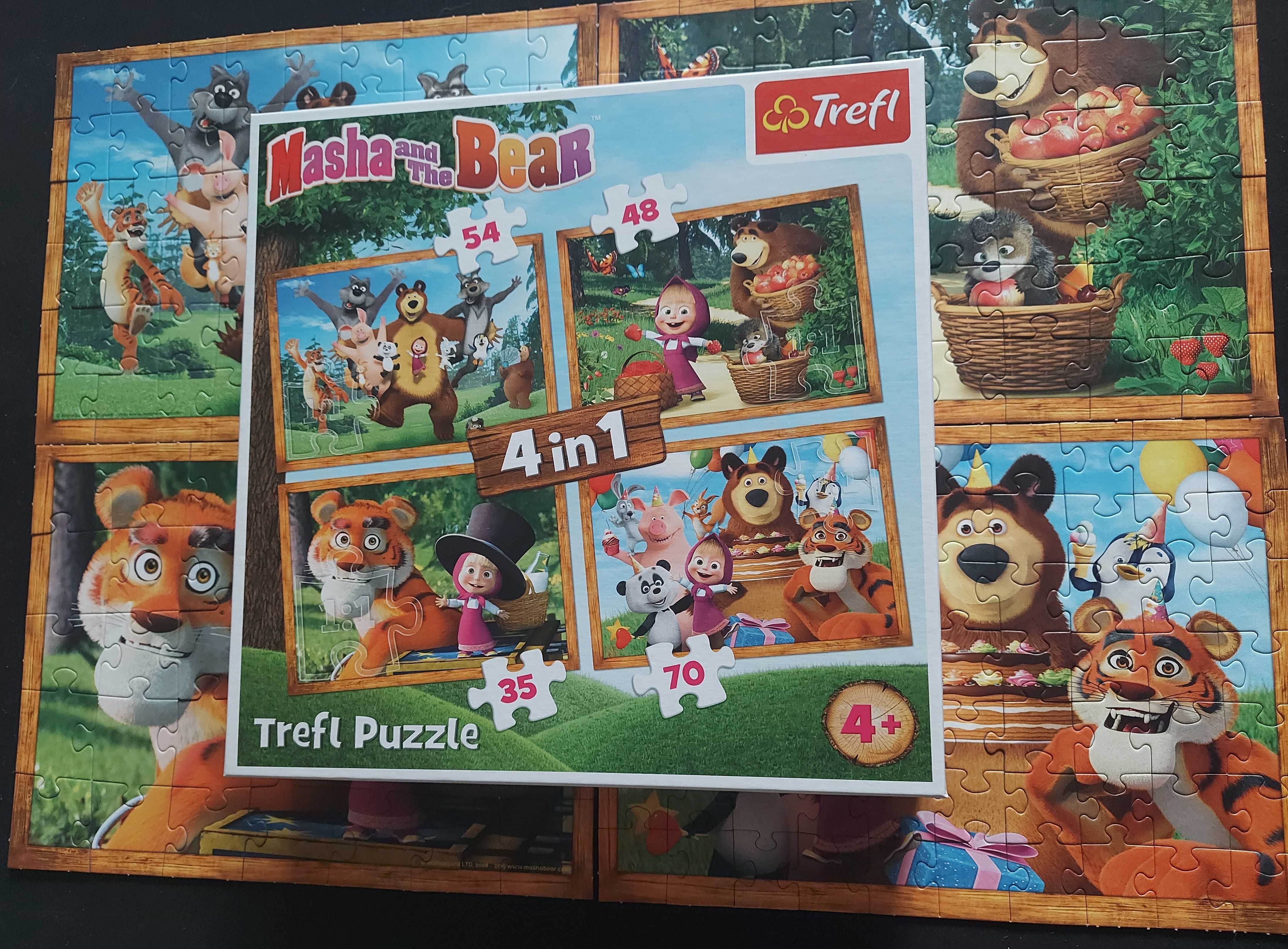 Masza i niedzwiedz puzzle trefl 4w1
