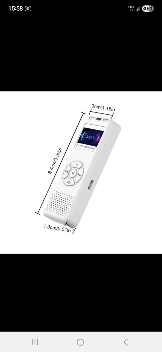 Mini dyktafon, mp3, radio