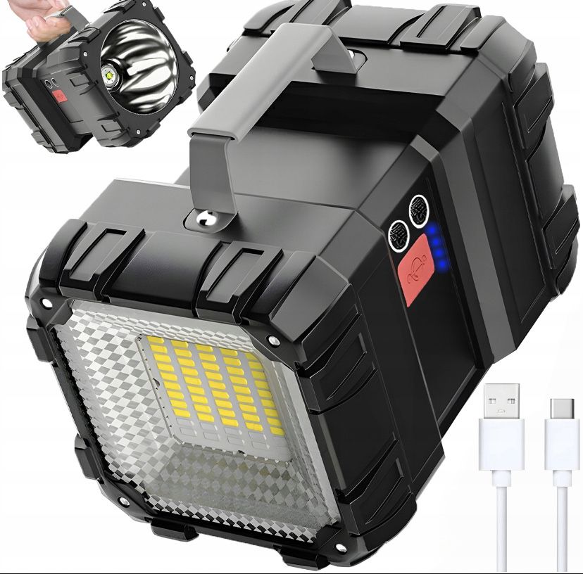 Latarka szperacz akumulatorowa mocna LED powerbank