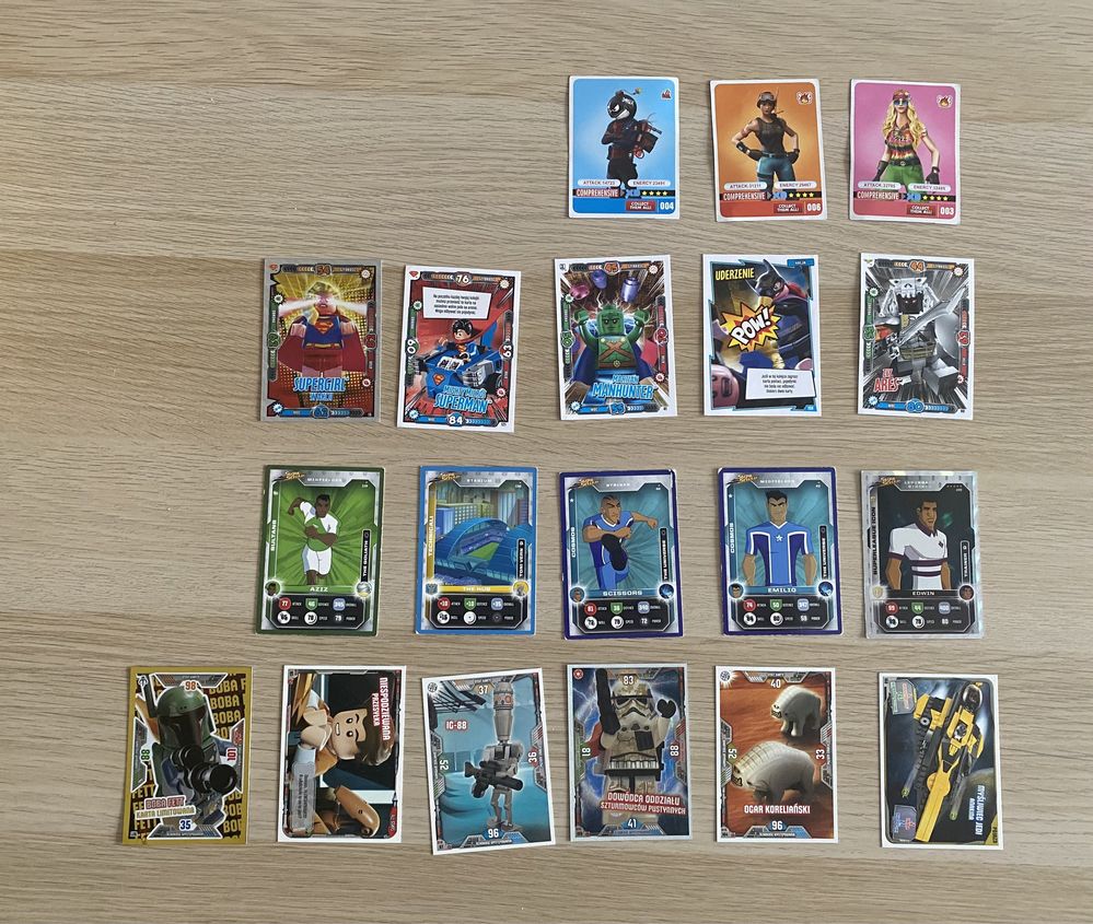 19 kart - Karty Fortnite Star Wars Supa Strikes Lego Batman limited