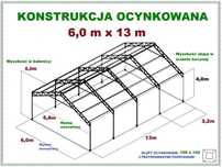 KONSTRUKCJA WIATA OCYNK 6m x 13m Garaż Magazyn Hala Rolna Biznes
