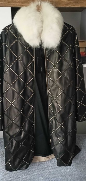 Jitrois skórzany płaszcz s