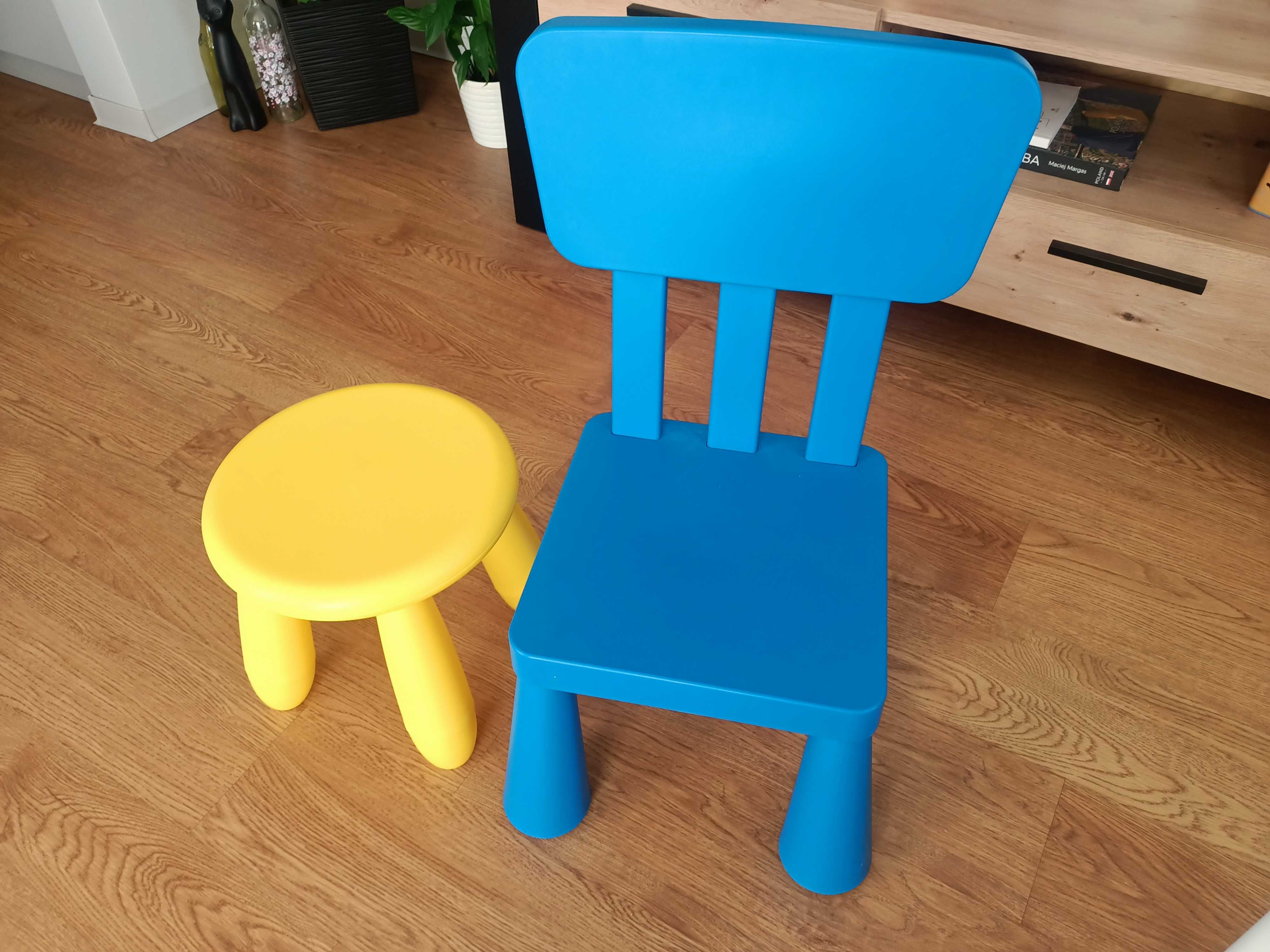 Krzesełko, stołek MAMMUT i stolik UTTER IKEA