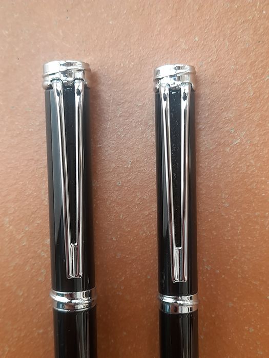 Conj. Canetas Waterman Harmonie preto e platina