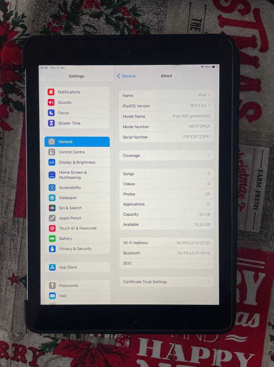 Tablet Apple iPad 6 Gen (2018) 32GB WiFi