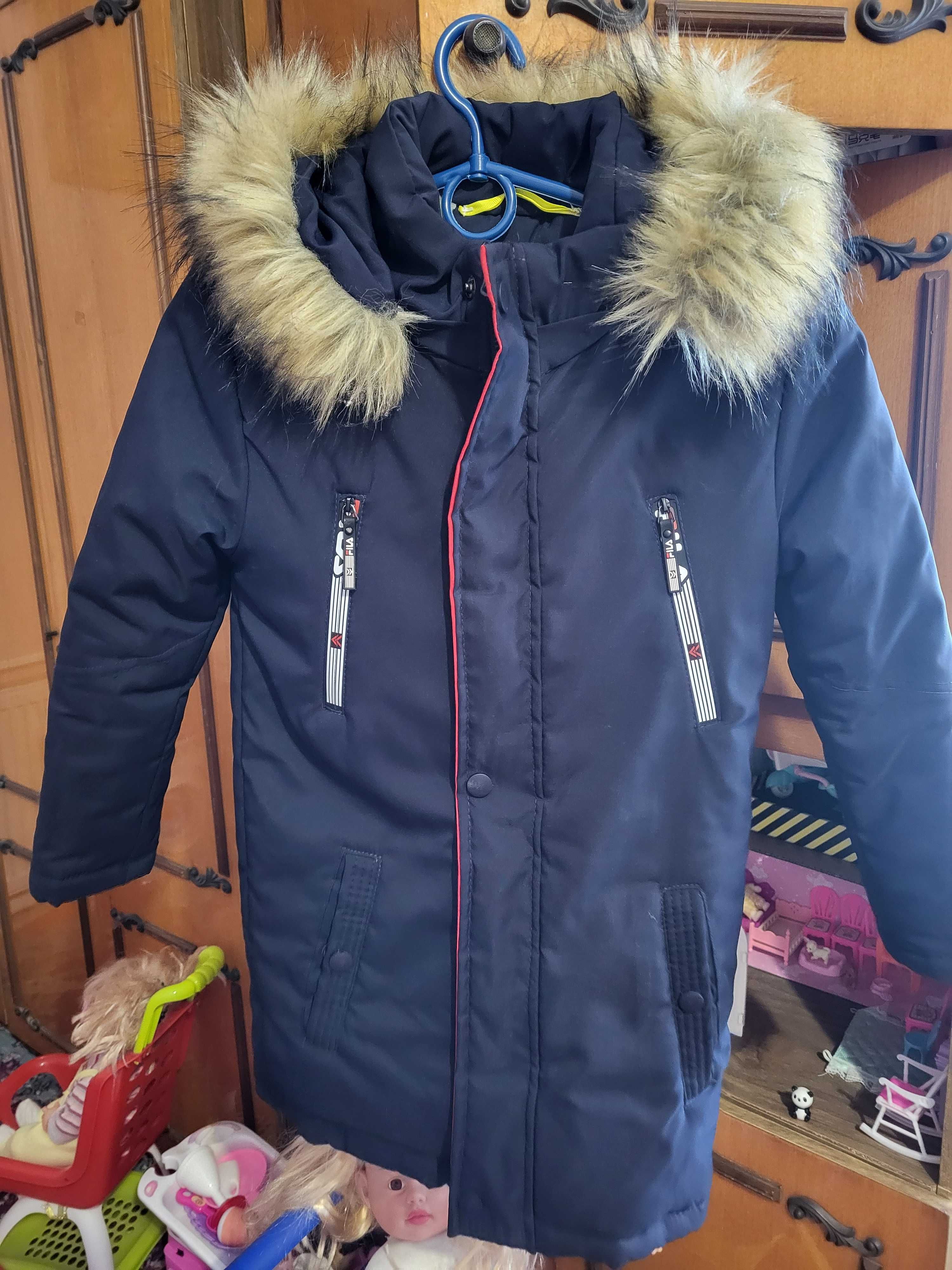 Курточка Пальто ЗИМА на мальчика 7-8 лет 128 см