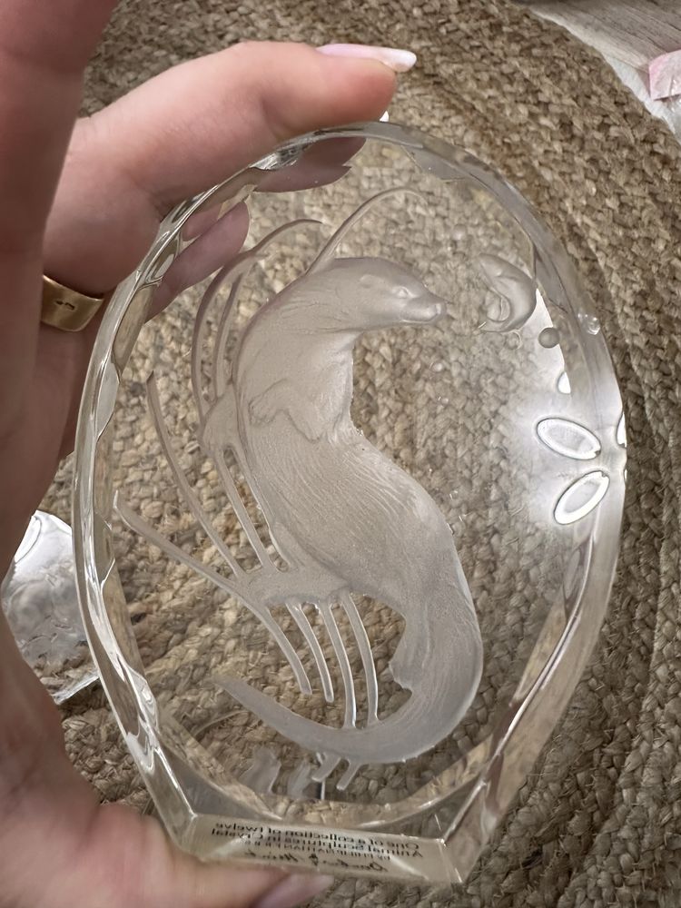 DANBURY MINT crystal glass  ANIMAL ETCHING крістал