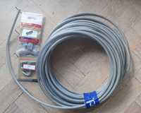 Linka ocynk w oplocie PVC 5 mm w - 20 mb+zaciski siodełkowy+kausza