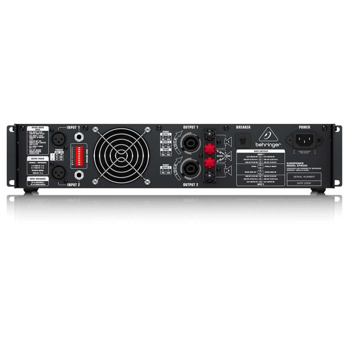 Amplificador Behringer EP4000 Europower(Novo)