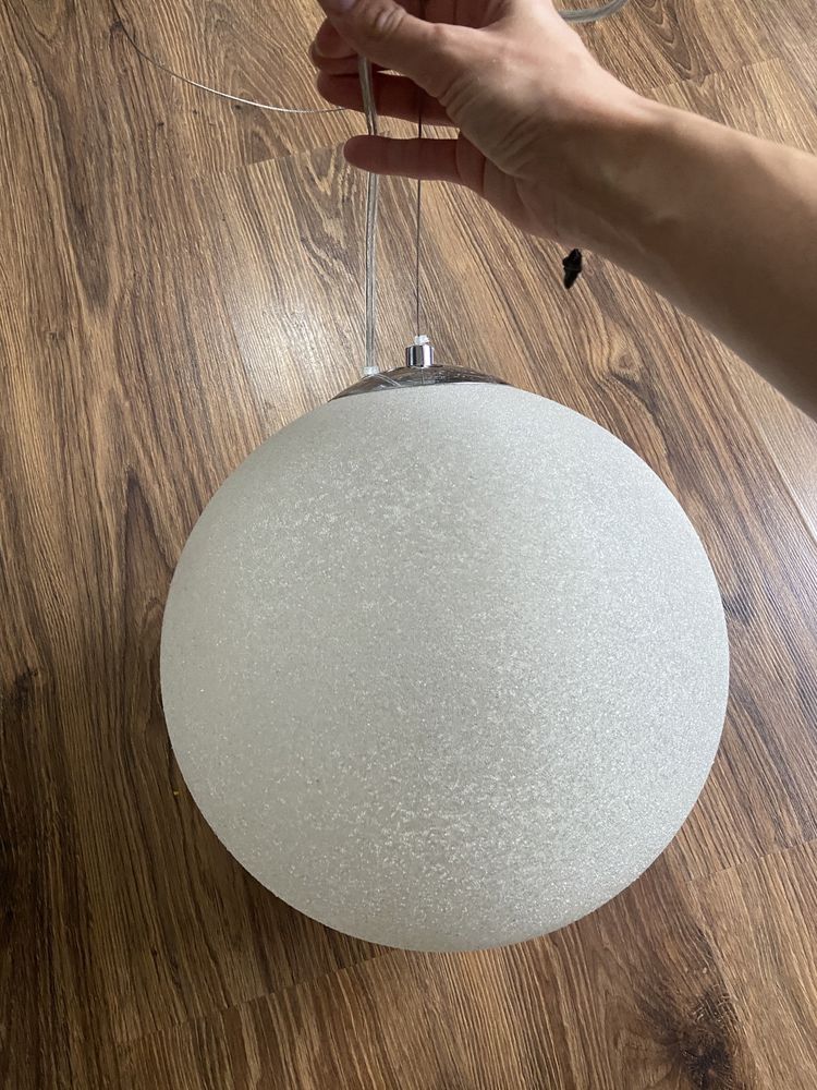 Zyrandol lampa sufitowa okragla krysztalki biala
