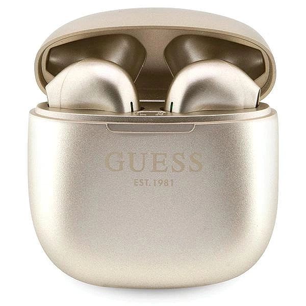 Słuchawki Bluetooth Guess Classic EST Logo TWS + stacja dokująca - zło