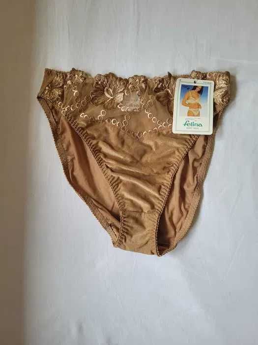 FELINA czarne r.38 i brązowe r.42 przezroczyste majtki NOWE