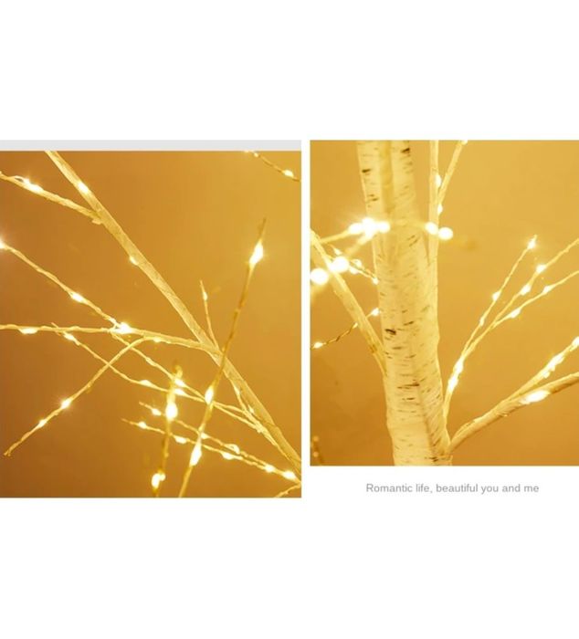 Новорічне освітлення береза Сніг LED теплий білий 1,5 метра