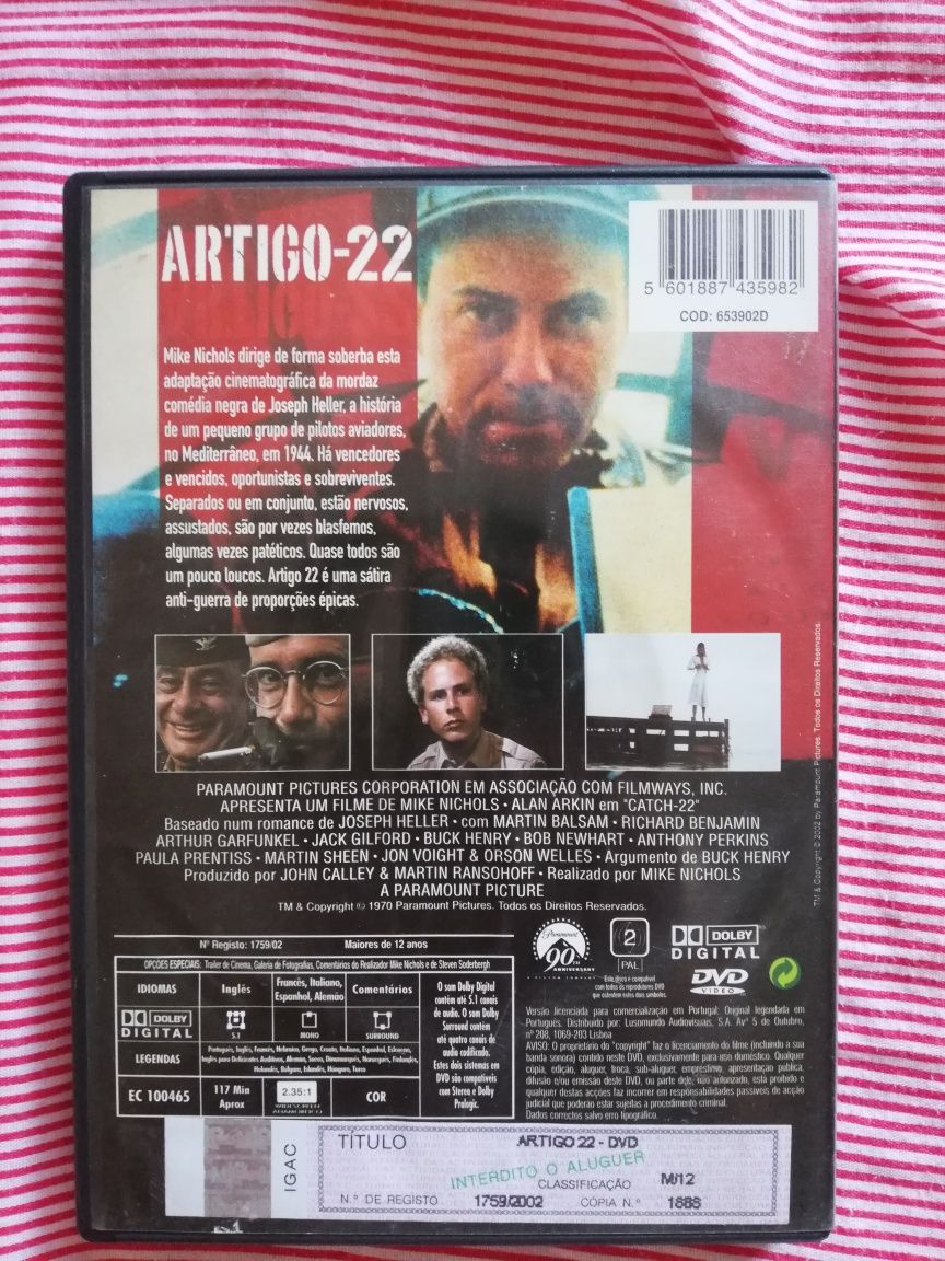 Dvd do filme clássico "Artigo 22", Mike Nichols (portes grátis)