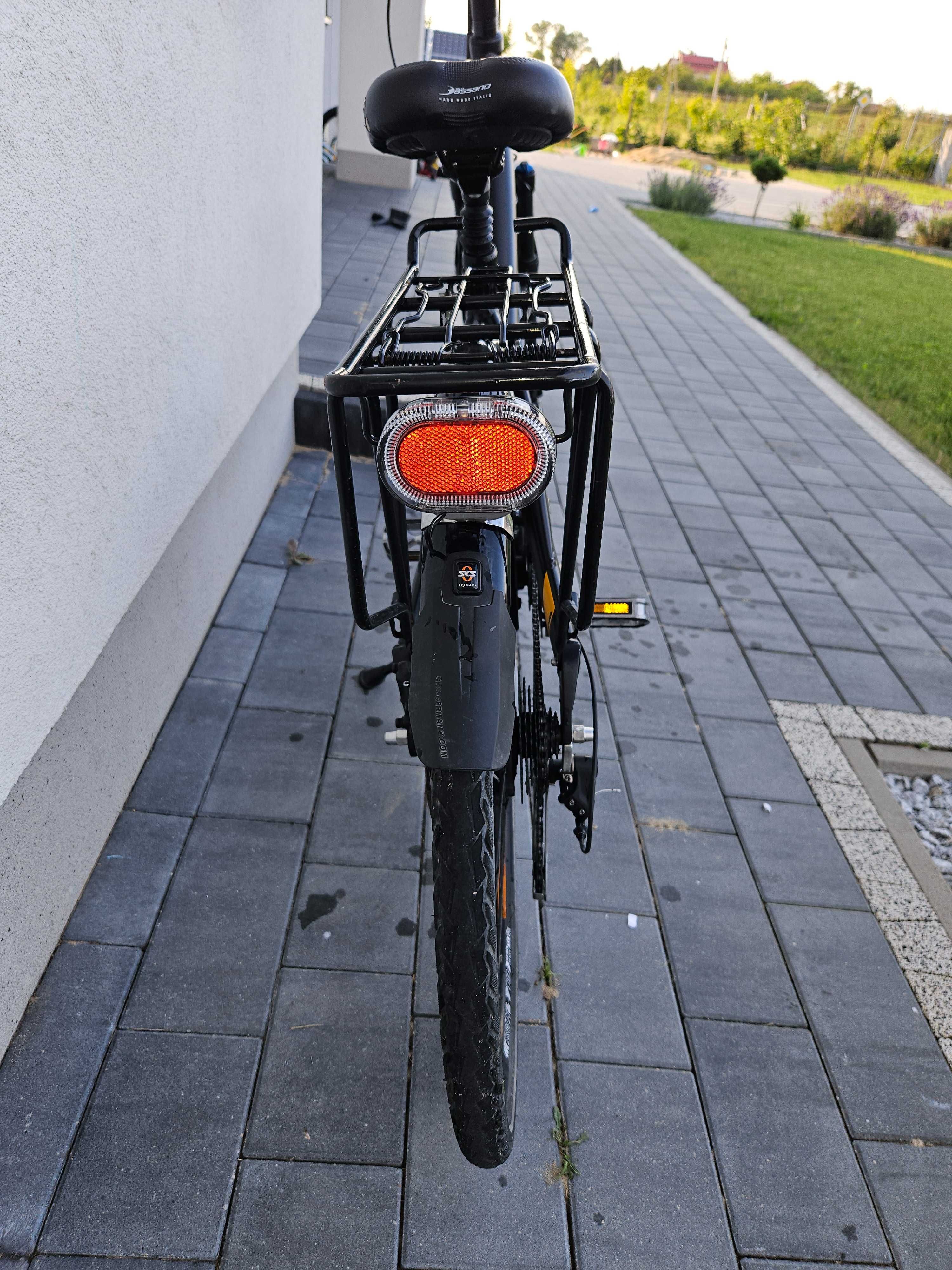 Rower elektryczny Maxim Locus silnik Bafang, osprzęt Shimano