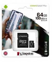 64GB Karta Pamięci Kingston microSD Canvas Select Plus 100MB/s